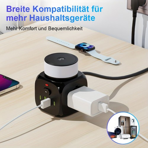 Steckdosenwürfel mit kabel - 2m,
