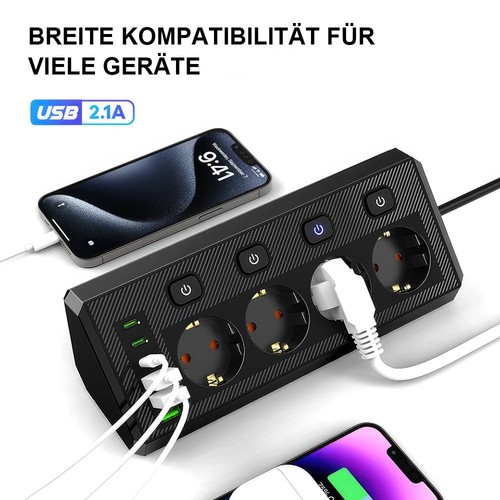 Steckdosenleiste 4ach usb - steckdosenleiste,